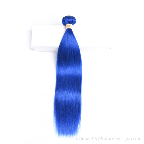 Human Hair Bundles Rubberband Hair Extension Dark Blue Brazilian Human Hair No Shedding No Tangle No Smell Soft Full End 8"-30"